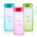 320ml Colorful Portable frosted Glass Water Bottle